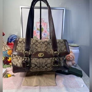 Coach vtg. Signature Hampton Flap Satchel